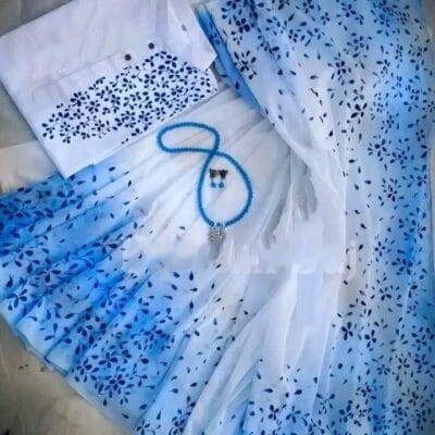 হাফ সিল্ক শাড়ি এবং ধূপিয়ান কটন পাঞ্জাবি CD-12