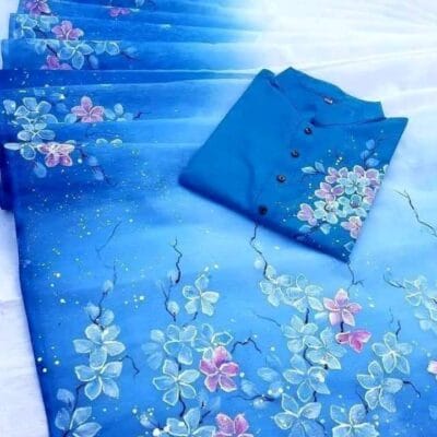 হাফ সিল্ক শাড়ি এবং ধূপিয়ান কটন পাঞ্জাবি CD-15