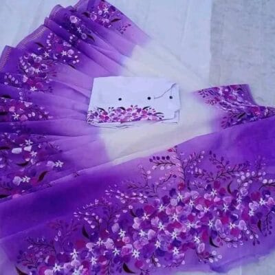 হাফ সিল্ক শাড়ি এবং ধূপিয়ান কটন পাঞ্জাবি CD-16