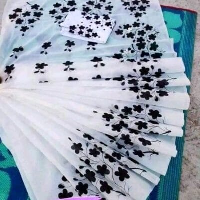 হাফ সিল্ক শাড়ি এবং ধূপিয়ান কটন পাঞ্জাবি CD-19