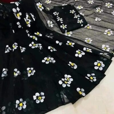 হাফ সিল্ক শাড়ি এবং ধূপিয়ান কটন পাঞ্জাবি CD-20