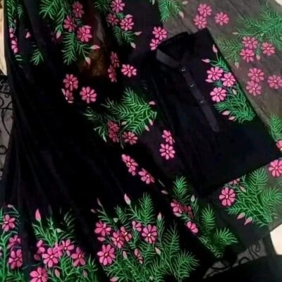 হাফ সিল্ক শাড়ি এবং ধূপিয়ান কটন পাঞ্জাবি CD-21