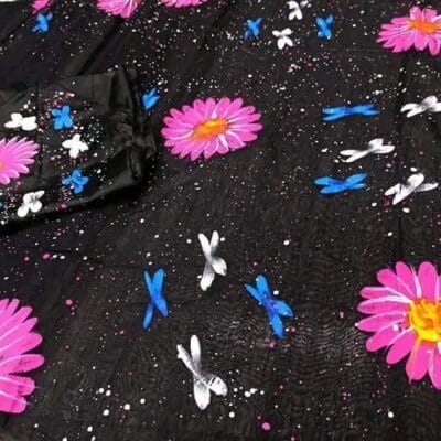 হাফ সিল্ক শাড়ি এবং ধূপিয়ান কটন পাঞ্জাবি CD-22