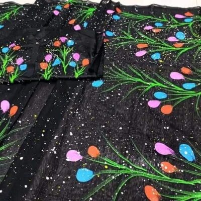 হাফ সিল্ক শাড়ি এবং ধূপিয়ান কটন পাঞ্জাবি CD-23