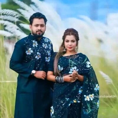 হাফ সিল্ক শাড়ি এবং ধূপিয়ান কটন পাঞ্জাবি CD-39