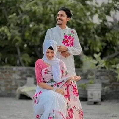 হাফ সিল্ক শাড়ি এবং ধূপিয়ান কটন পাঞ্জাবি CD-41