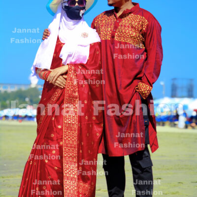 জাপানি সিল্ক বেনারসি শাড়ি + ধুপিয়ান কটন পাঞ্জাবি - CD-76 (ব্লাউজ পিছ ফ্রি with ফ্রি হোম ডেলিভারি)