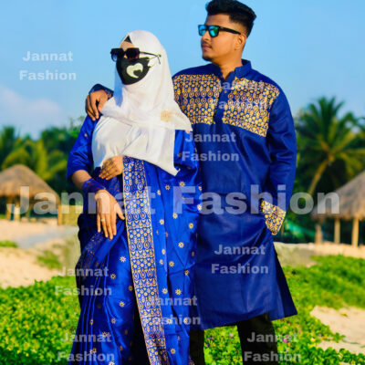 জাপানি সিল্ক বেনারসি শাড়ি + ধুপিয়ান কটন পাঞ্জাবি - CD-77 (ব্লাউজ পিছ ফ্রি with ফ্রি হোম ডেলিভারি)