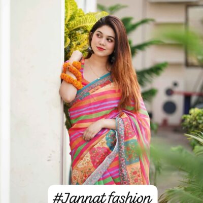 চান্দেরি সিল্ক শাড়ি + ব্লাউজ পিছ S-27